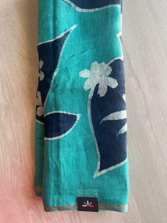 Designer Handcrafted Fine Linen Saree - 28853