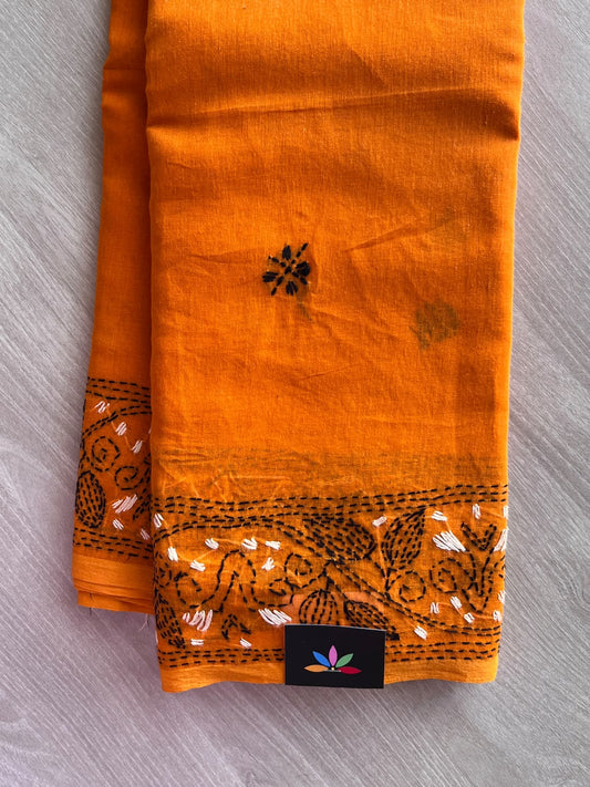 Kantha Stitched Mul Cotton Saree - 35729
