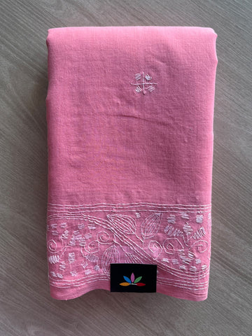 Kantha Stitched Mul Cotton Saree - 35730