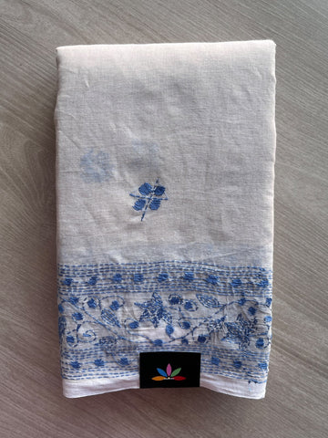 Kantha Stitched Mul Cotton Saree - 35731