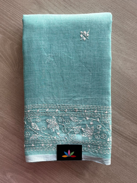 Kantha Stitched Mul Cotton Saree - 35732