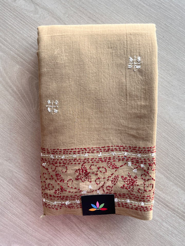 Kantha Stitched Mul Cotton Saree - 35735