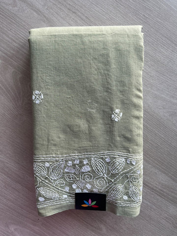 Kantha Stitched Mul Cotton Saree - 35737