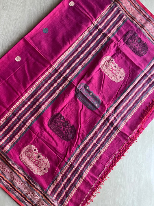 Handloom Bengal Soft Cotton Saree - 35746