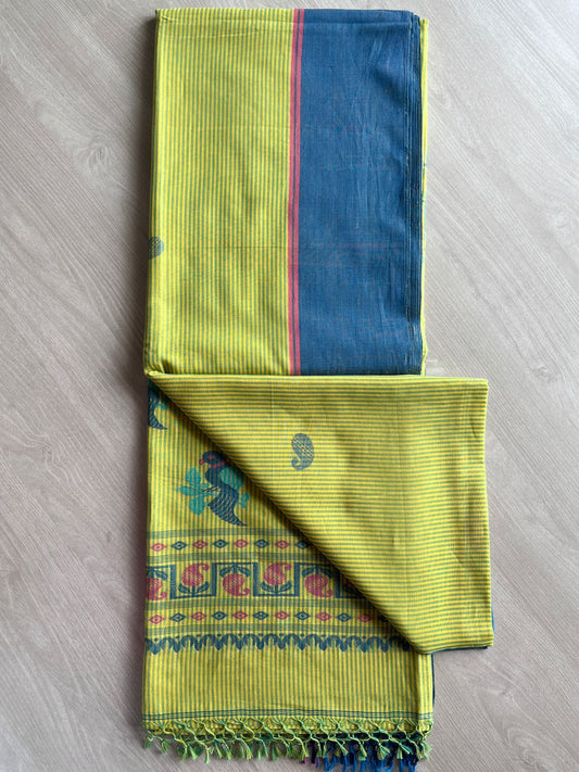Striped Handloom Soft Cotton Saree - 27487