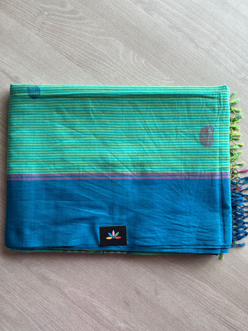 Striped Handloom Soft Cotton Saree - 27488