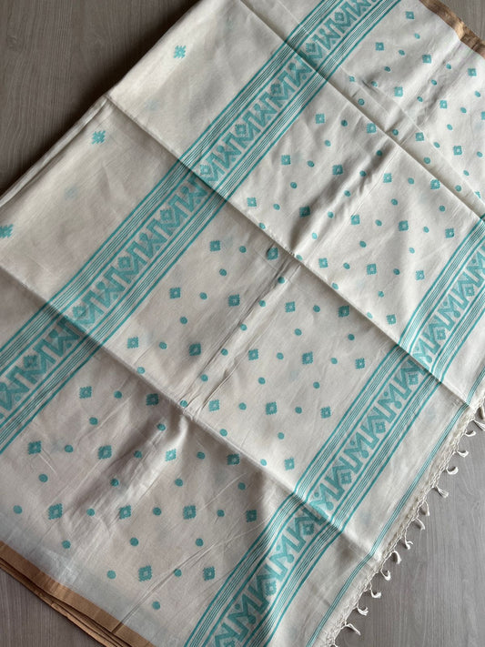 Handloom Fine Jamdani Soft Cotton Saree  -27498