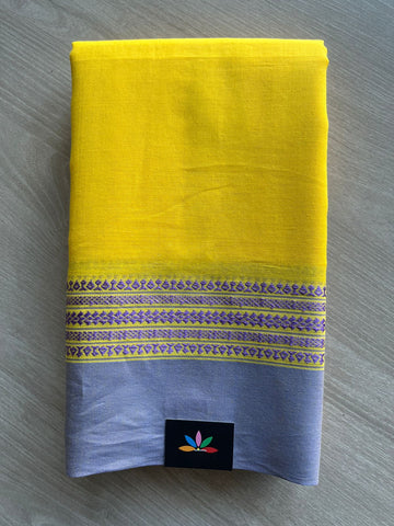 Simple Contrast Border Soft Cotton Saree (without blouse) -28476-28477