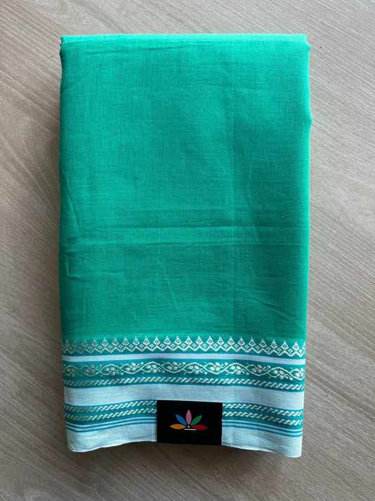 Simple Contrast Border Soft Cotton Saree (without blouse) -28474