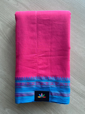 Simple Contrast Border Soft Cotton Saree (without blouse) -28482