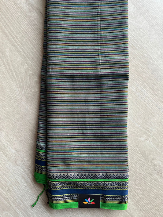 Simple Contrast Border Soft Cotton Saree (without blouse) -28485