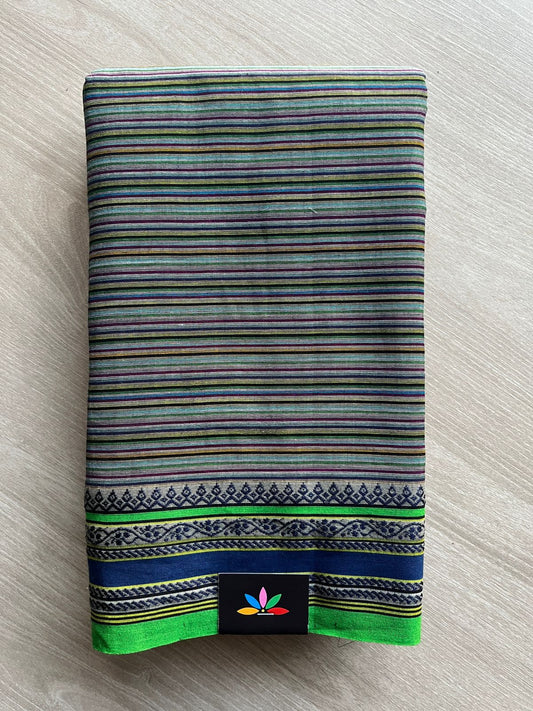 Simple Contrast Border Soft Cotton Saree (without blouse) -28485