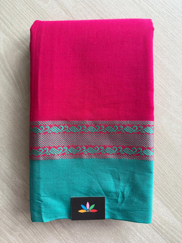 Simple Contrast Border Soft Cotton Saree (without blouse) -28490