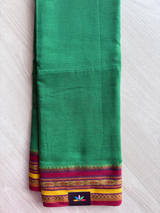 Simple Contrast Border Soft Cotton Saree (without blouse) -28503-28504