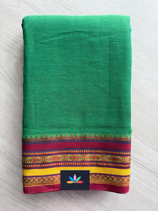 Simple Contrast Border Soft Cotton Saree (without blouse) -28503-28504