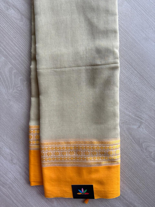 Simple Contrast Border Soft Cotton Saree (without blouse) -28505-28506