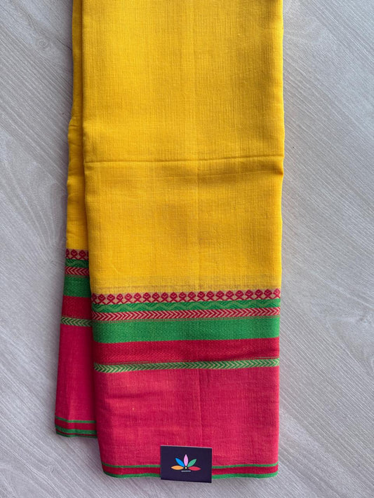 Simple Contrast Border Soft Cotton Saree (without blouse) -28513