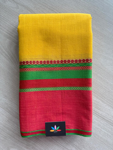 Simple Contrast Border Soft Cotton Saree (without blouse) -28513