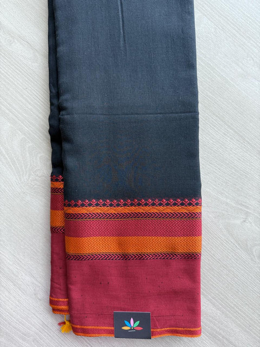 Simple Contrast Border Soft Cotton Saree (without blouse) - 28514-28515
