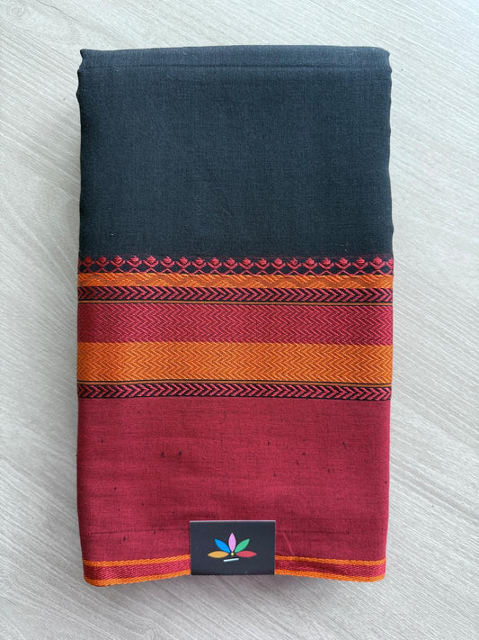 Simple Contrast Border Soft Cotton Saree (without blouse) - 28514-28515