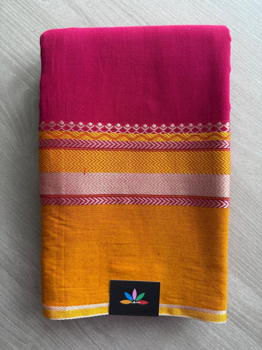 Simple Contrast Border Soft Cotton Saree (without blouse) - 28516-28517