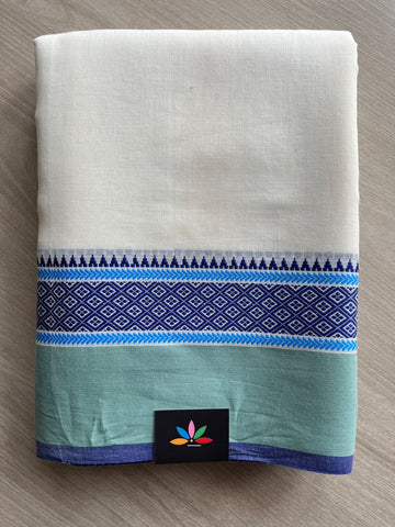 Handwoven Contrast Border Soft Cotton Saree  -28537