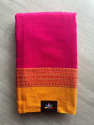 Contrast Border Bengal Soft Cotton Saree (Without Blouse) - 32688_32689