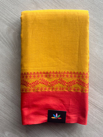 Contrast Border Bengal Soft Cotton Saree (Without Blouse) - 32702
