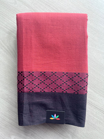 Contrast Border Bengal Soft Cotton Saree (Without Blouse) - 32706