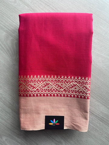 Contrast Border Bengal Soft Cotton Saree (Without Blouse) - 32708