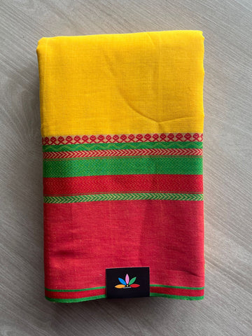 Contrast Border Bengal Soft Cotton Saree (Without Blouse) - 32710_32711