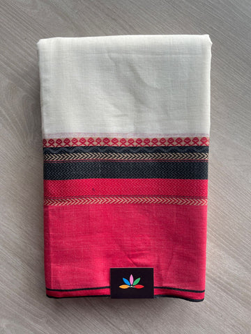 Contrast Border Bengal Soft Cotton Saree (Without Blouse) - 32714_32715