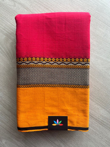 Contrast Border Bengal Soft Cotton Saree (Without Blouse) - 32716_32717