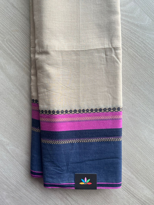 Contrast Border Bengal Soft Cotton Saree (Without Blouse) - 32718_32719