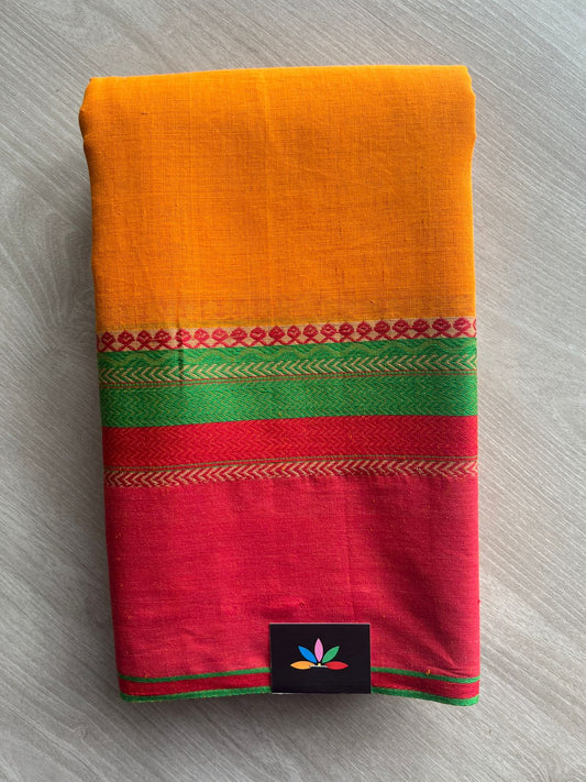 Contrast Border Bengal Soft Cotton Saree (Without Blouse) - 32720_32721