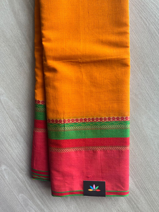 Contrast Border Bengal Soft Cotton Saree (Without Blouse) - 32720_32721