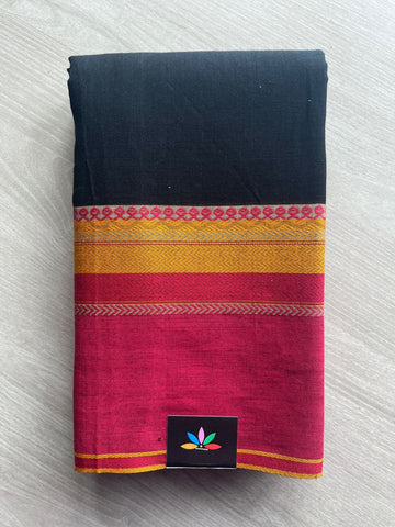 Contrast Border Bengal Soft Cotton Saree (Without Blouse) - 32722_32723