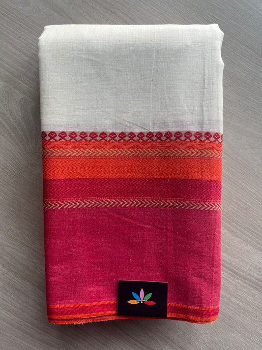Contrast Border Bengal Soft Cotton Saree (Without Blouse) - 32724