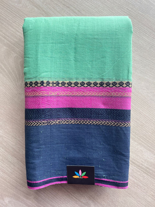 Contrast Border Bengal Soft Cotton Saree (Without Blouse) - 32725