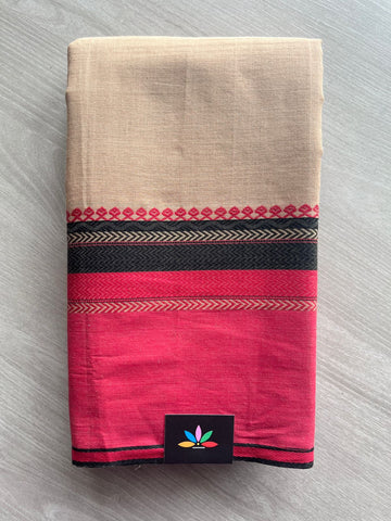 Contrast Border Bengal Soft Cotton Saree (Without Blouse) - 32726