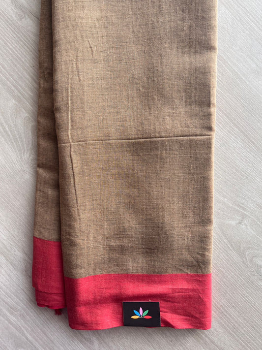 Contrast Border Bengal Soft Cotton Saree - 32728