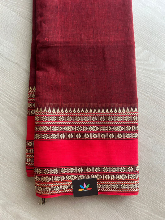Fish Border Bengal Soft Cotton Saree - 32732