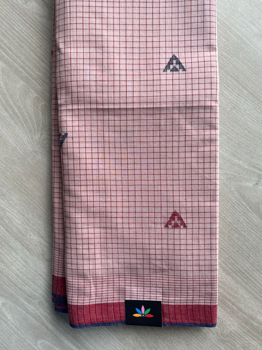 Rose Beige Handloom Tangail Soft Cotton Saree - 32743