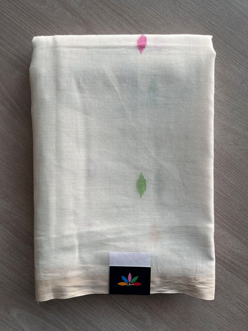 Handwoven Bengal Soft Cotton Jamdani Saree - 32756
