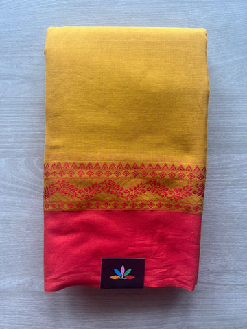 Contrast Border Bengal Soft Cotton Saree (Without Blouse) - 32767