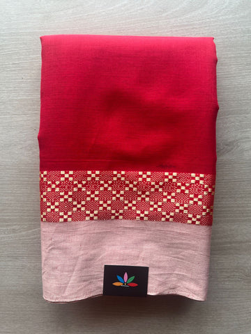 Contrast Border Bengal Soft Cotton Saree (Without Blouse) -32771-32772