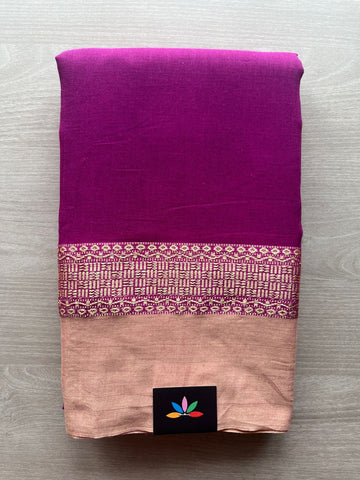 Contrast Border Bengal Soft Cotton Saree (Without Blouse) -32789-32791