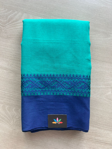 Contrast Border Bengal Soft Cotton Saree (Without Blouse) -32809-32810