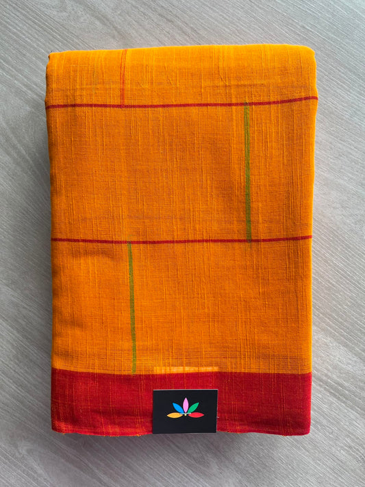 Tango Orange Handloom Bengal Soft Cotton Saree - 32852