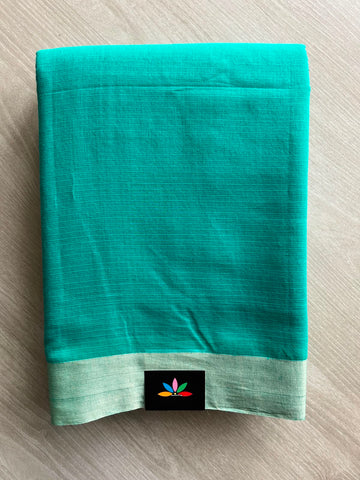 Turquoise Shade Ghicha Pallu Kota Checks Saree with Tussar Border -32835-32836